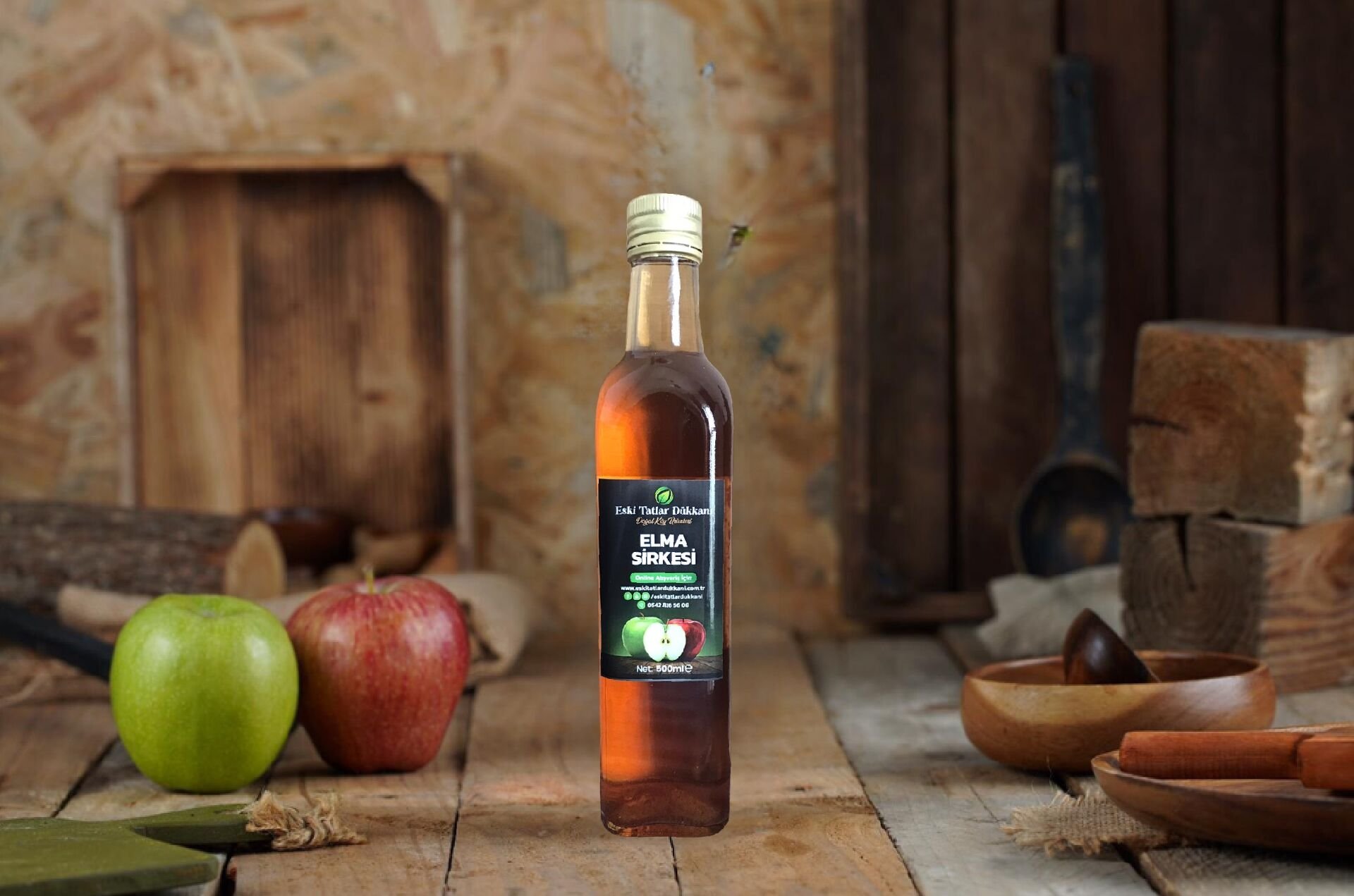 Doğal Fermantasyonlu Elma Sirkesi (500ml)