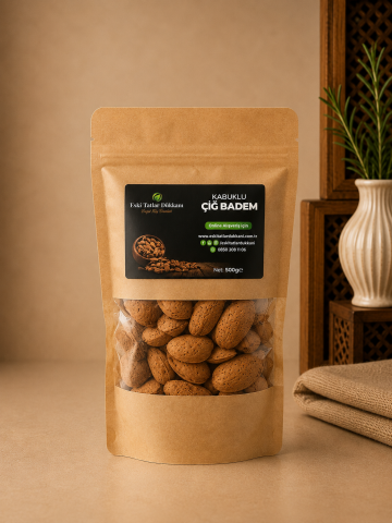 Kabuklu Organik Çiğ Badem (500gr)