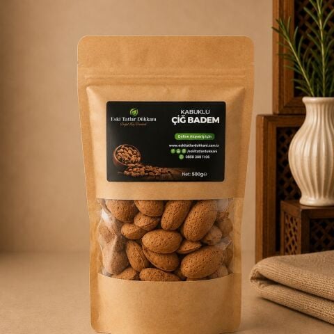 Kabuklu Organik Çiğ Badem (500gr)