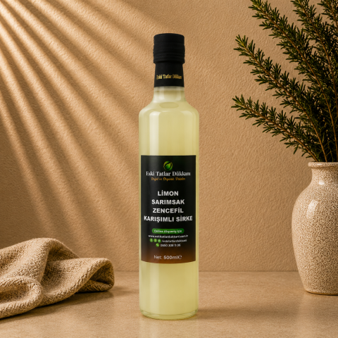 Limon, Sarımsak ve Zencefil Karışımlı Sirke- Doğal Fermantasyon 500 ml